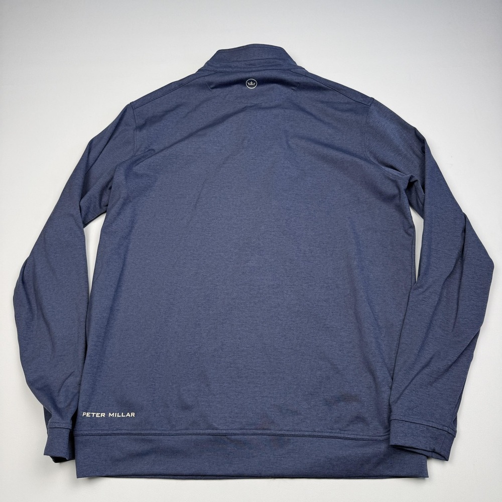 Peter Millar Pullover Mens Medium Blue Quarter Zip Long Sleeve Sea Island Golf - Picture 8 of 10